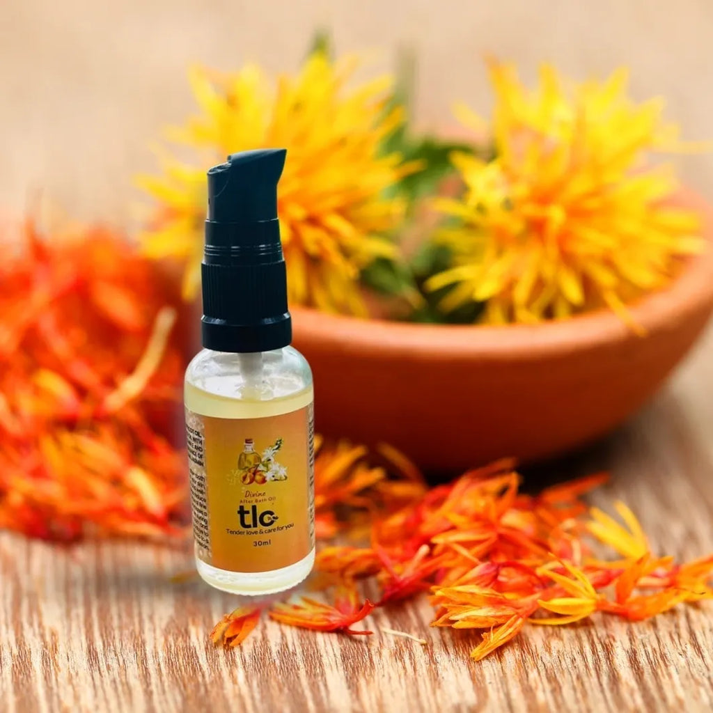 Divine After Bath Body Oil – Lightweight Moisturizing Oil with Apricot & Safflower Oils |Tlcforyou