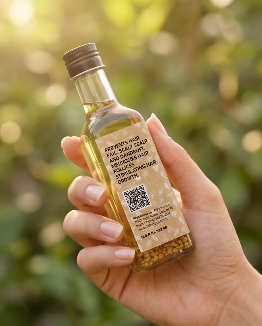 Trinity Herbal Hair Oil - Olive, Castor & Coconut Oil for Hair Growth, Strength & Dandruff Control| Tlcforyou