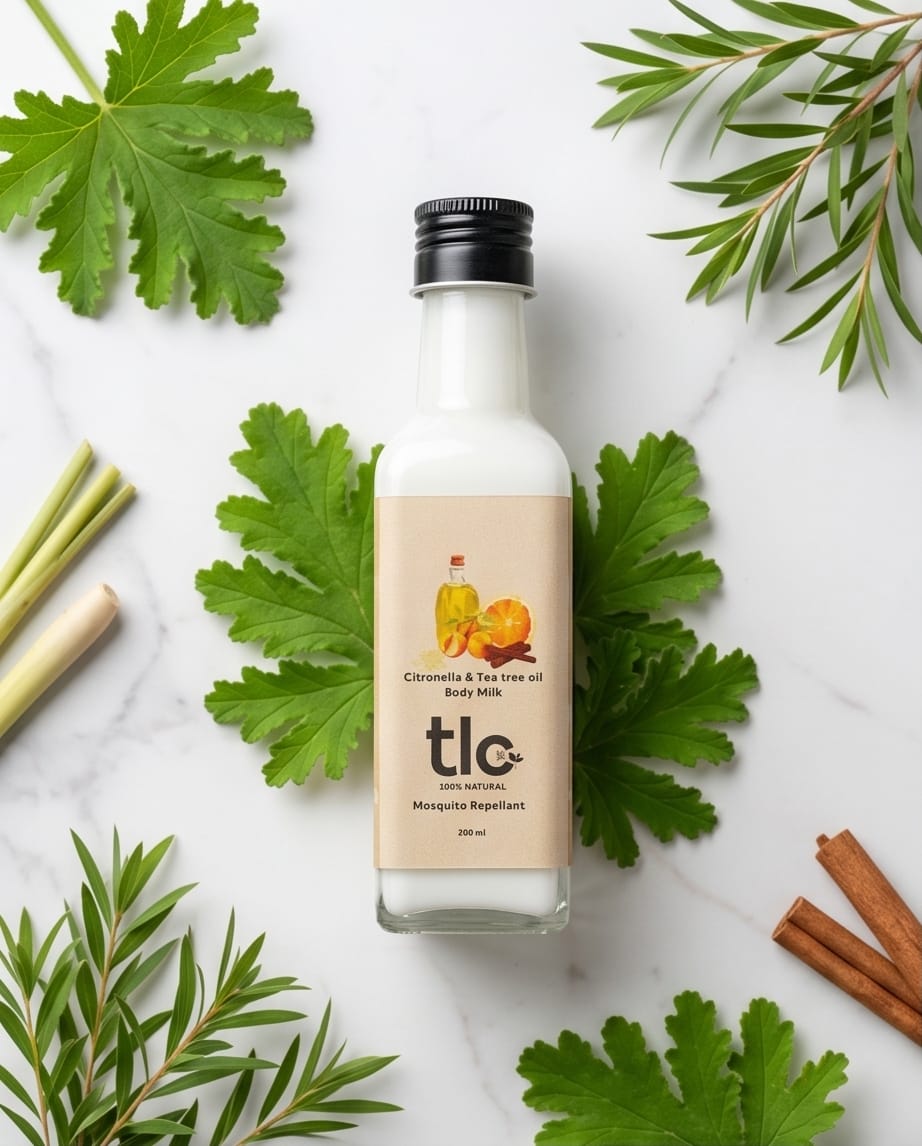 Citronella, Tea Tree & Lemon Body Milk - Hydrating & Natural Mosquito Repellent Lotion | Tlcforyou