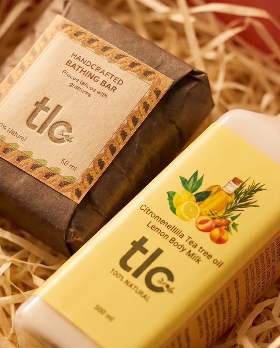 Natural Skincare Gift Set (Small) – Herbal Soap, Aloe Vera Gel & Nourishing Body Milk | Tlcforyou