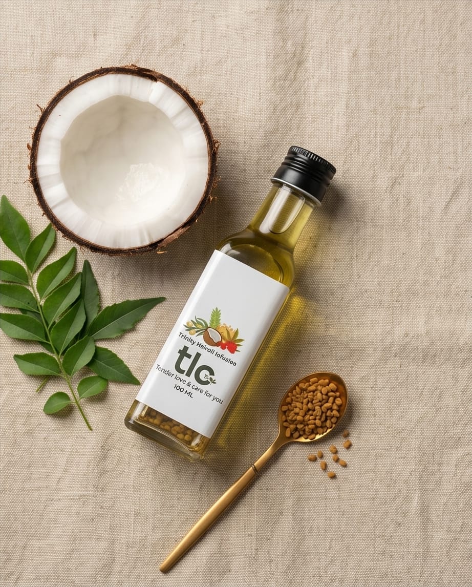 Trinity Herbal Hair Oil - Olive, Castor & Coconut Oil for Hair Growth, Strength & Dandruff Control| Tlcforyou