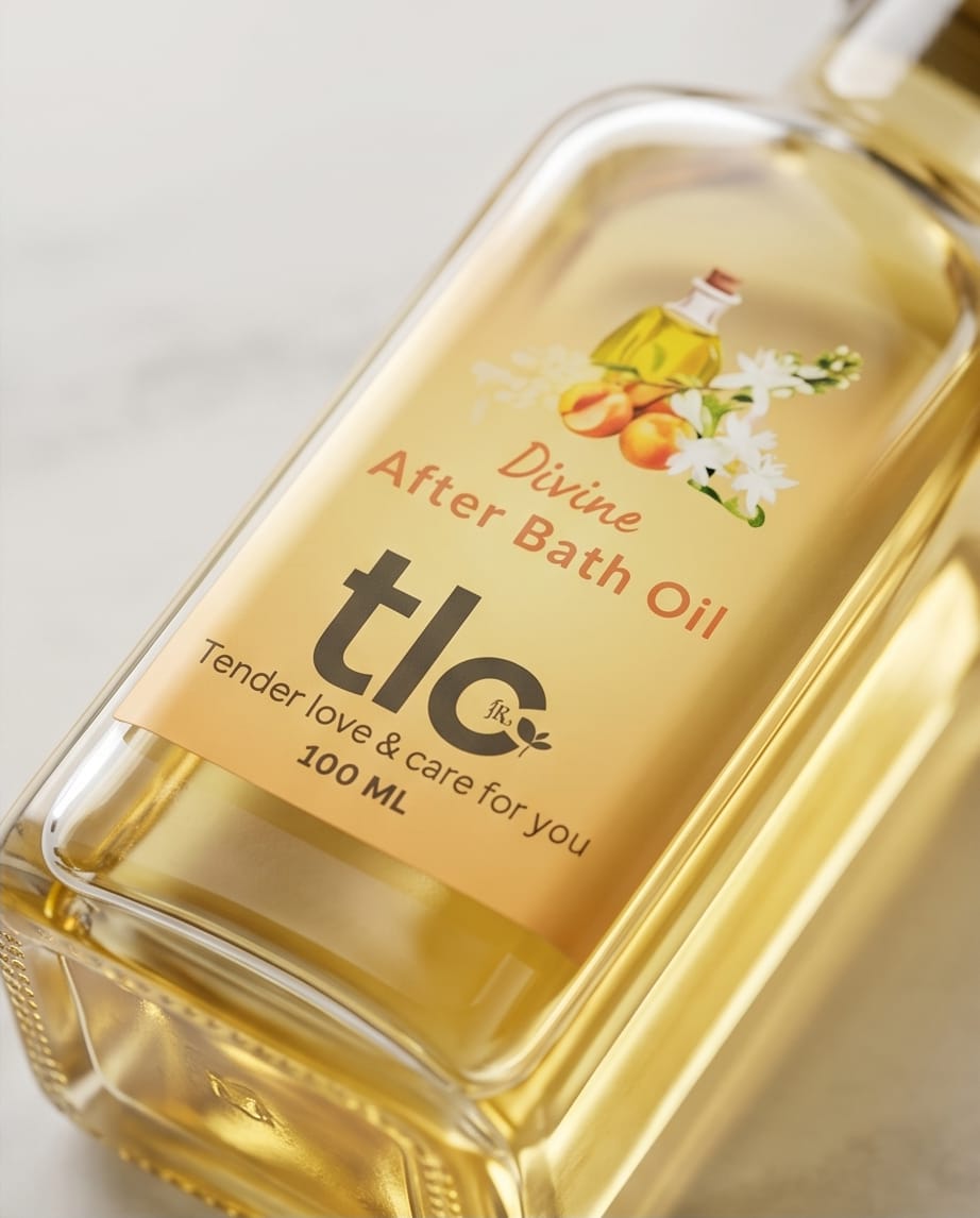 Divine After Bath Body Oil – Lightweight Moisturizing Oil with Apricot & Safflower Oils |Tlcforyou