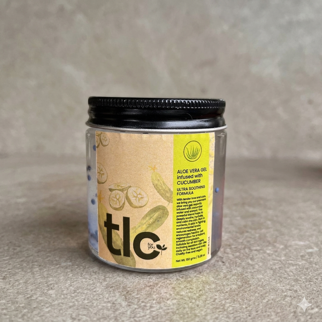 Aloe vera Gel with cucumber extract and Vitamin E globules| Tlcforyou